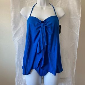 NWT Lauren Ralph Lauren Blue Fly Away Swimsuit sz 8